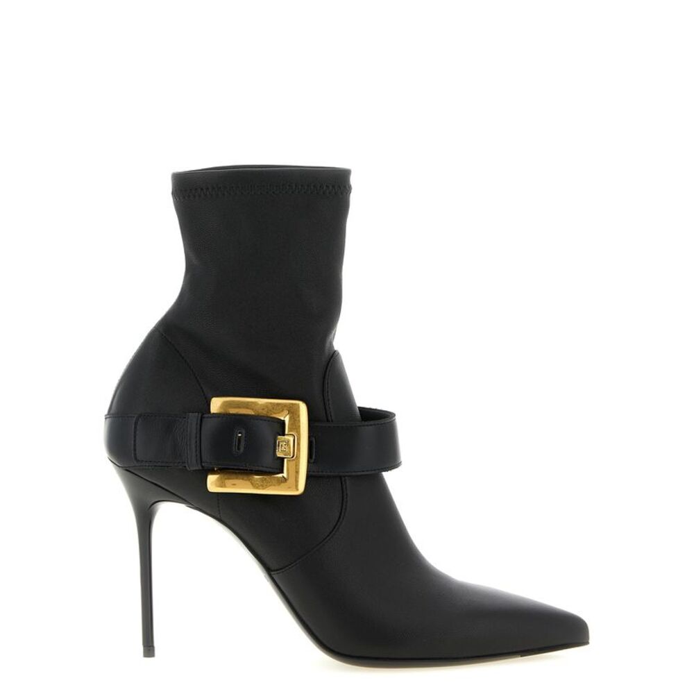 Balmain Black Lamb Leather Ankle Women's Boots